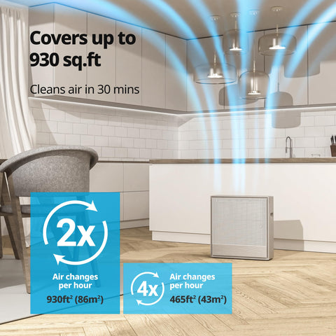 Coway Airmega 250 in-room setup shows unobtrusive integration