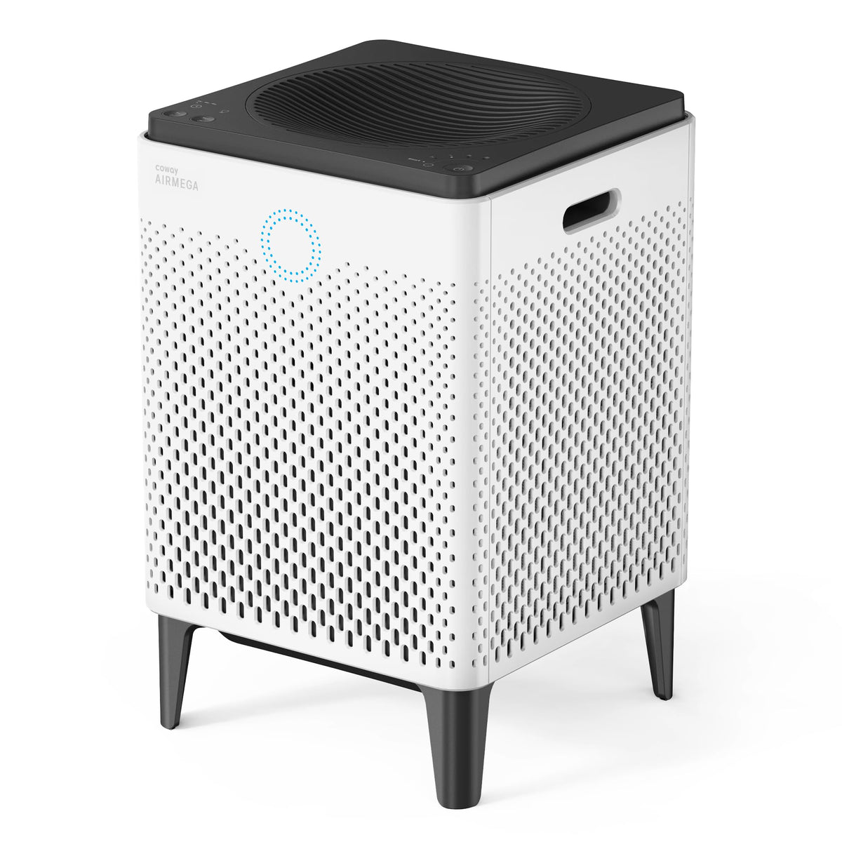 Coway Airmega 300 front view in white for compact living room air purification