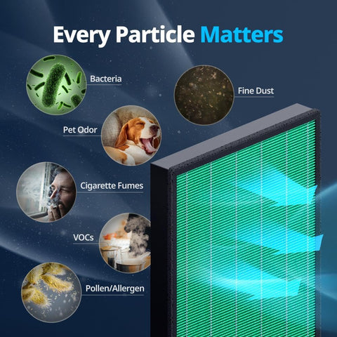 Coway Airmega 400 replacement filter shows one-year lifespan for low-maintenance purification.