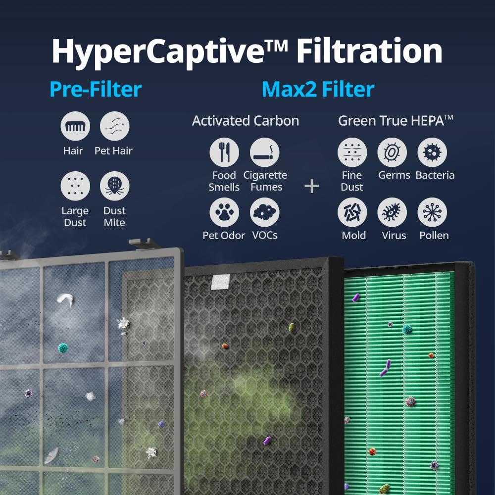 Filters unpacked close-up highlighting pleated media and carbon layer.
