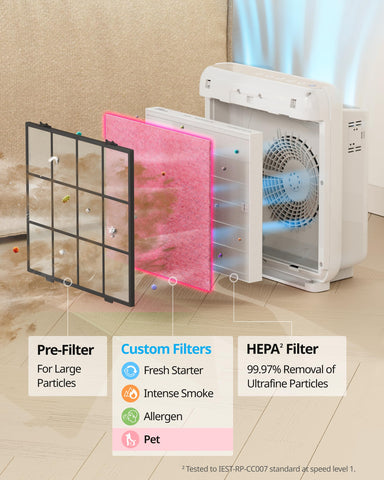 Inside-view of Coway Airmega AP-1512HH reveals filter details for maintenance.
