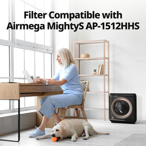 Coway Airmega AP-1512HHS HEPA filter close-up showing particle capture potential.