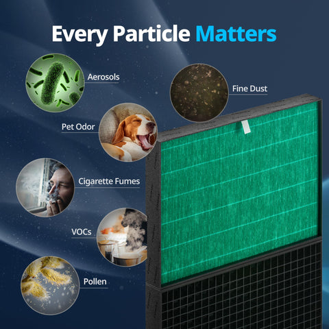 Coway Airmega ProX in-use purifier with calm, clean air in room.