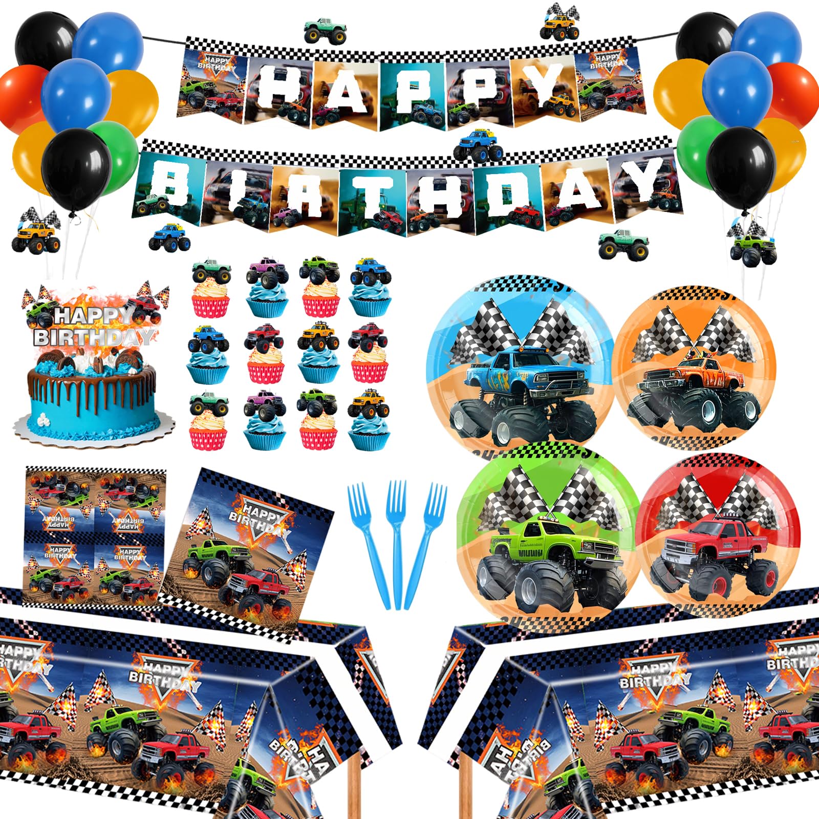 Cowisary Monster Truck banner enhances the party focal point and excitement.