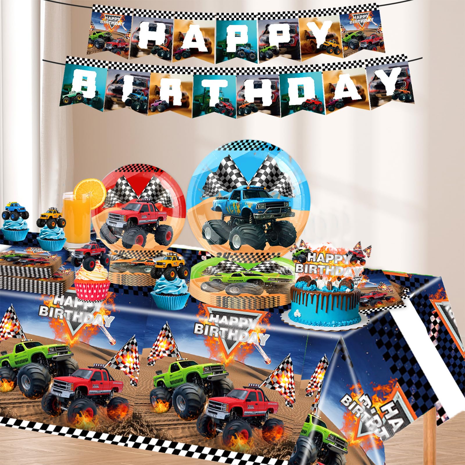 Cowisary Monster Truck cupcake toppers spark color and delight at treats.
