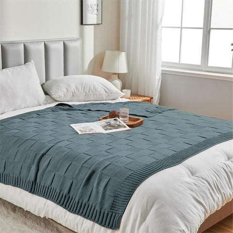 CozeCube throw on couch provides breathable, machine-washable daily use.
