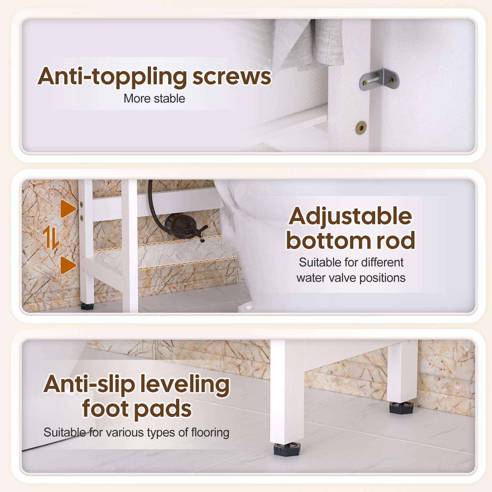 Cozivolife adjustable middle shelf fits tall bottles.