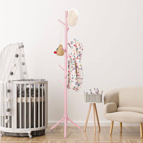 Cozivolife Beech Wood Coat Tree shows sturdy construction for growing kids