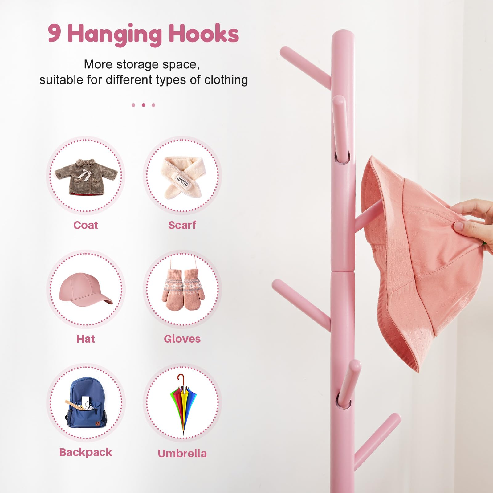 Cozivolife Easy-assembly coat rack with built-in screws