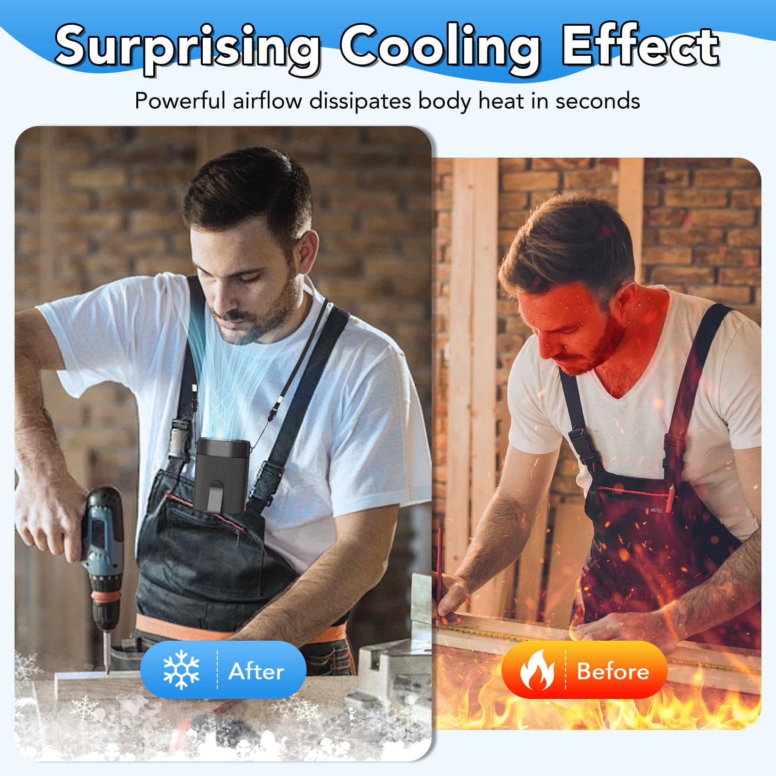 COZOME compact design waist fan for easy carry
