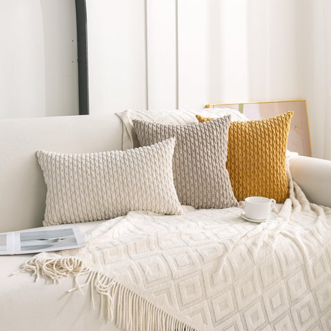 Cozoomy living room setup pillow cover 20x20 enhances sofa ambience