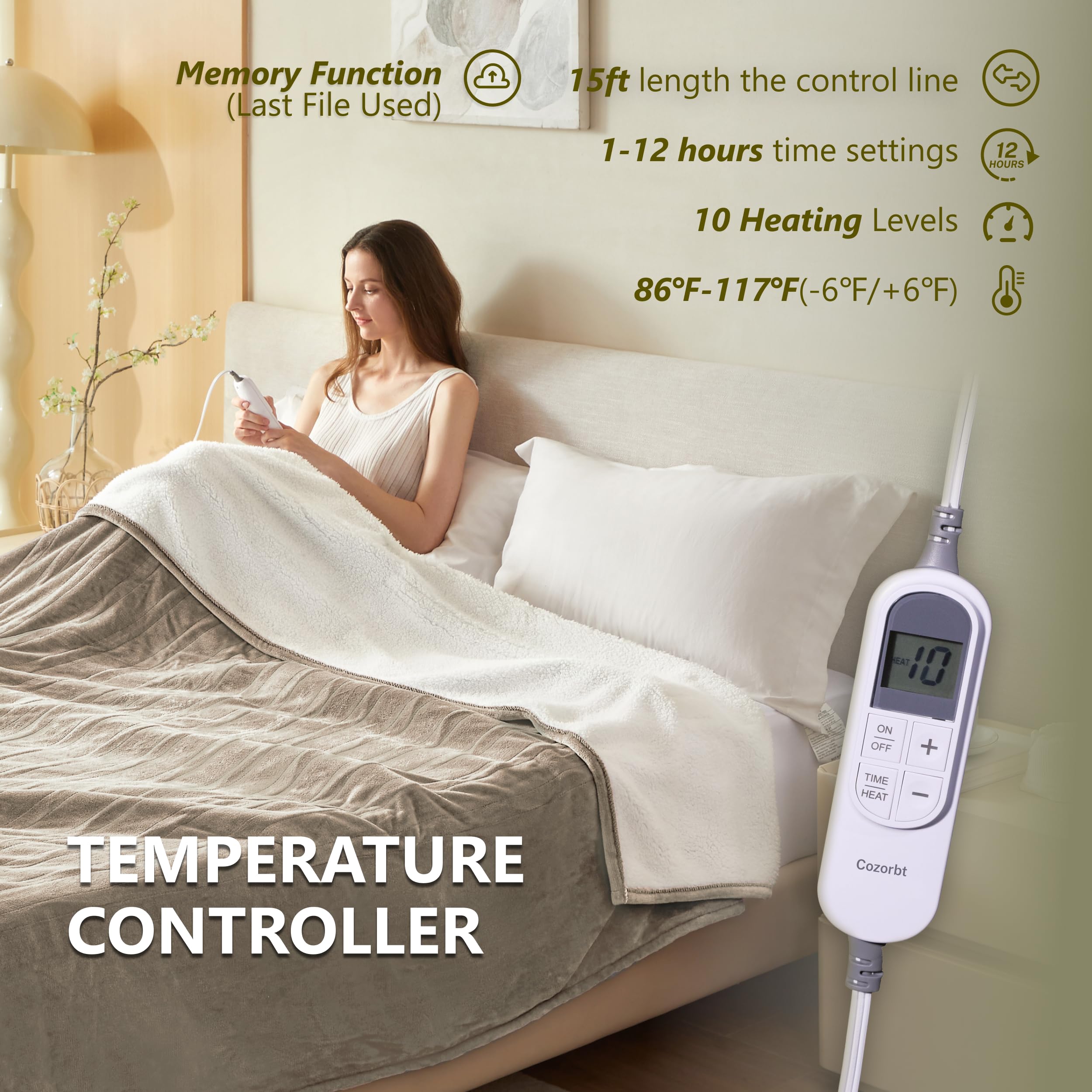 Cozorbt detachable controller shown for easy cleaning and maintenance