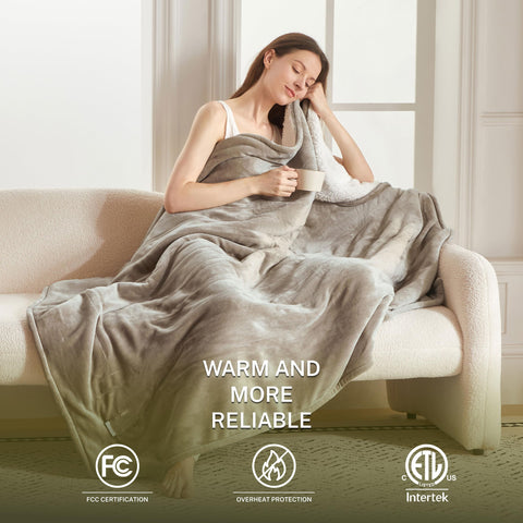 Cozorbt soft flannel and sherpa fabric texture inviting and warm