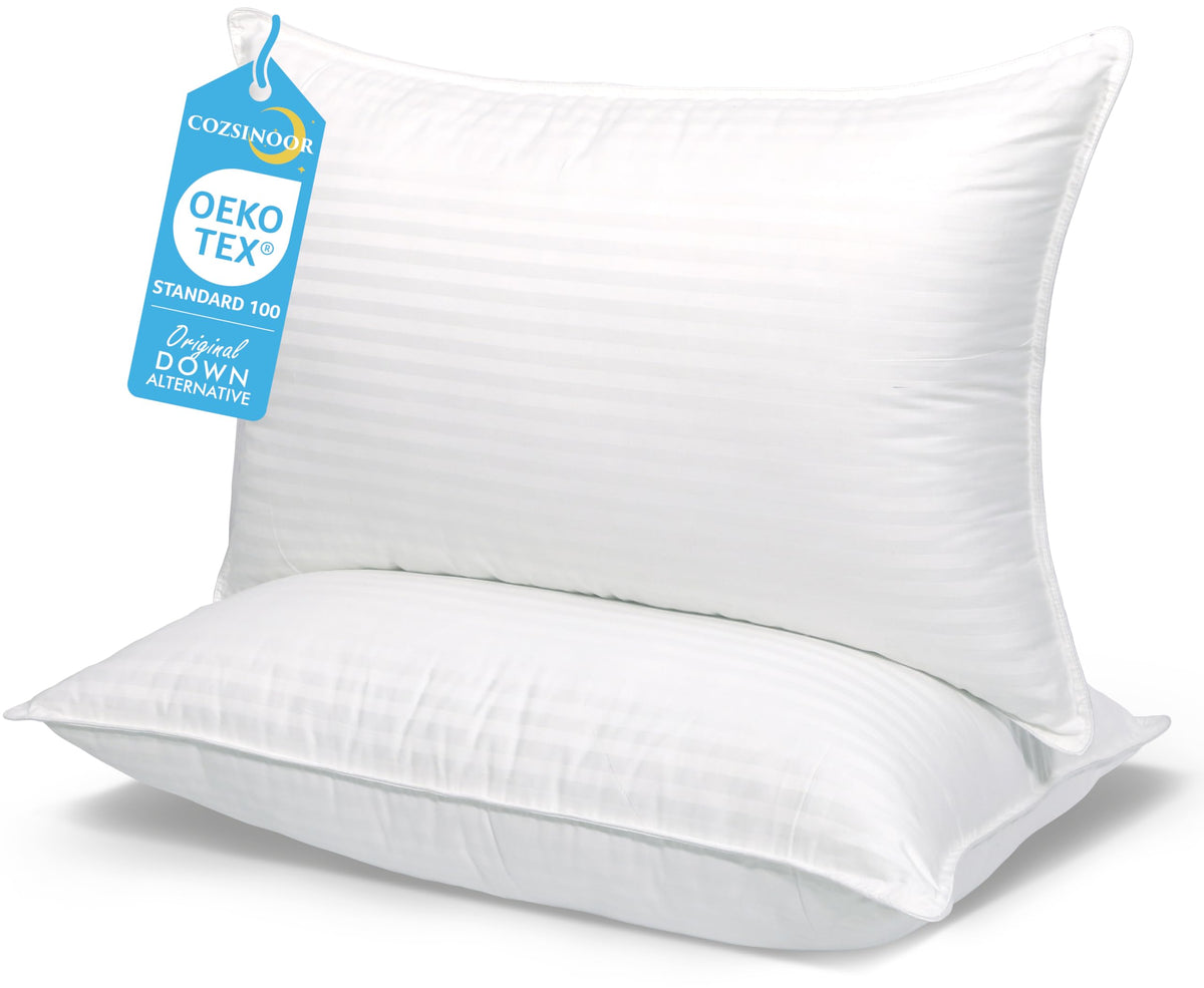 COZSINOOR bed pillow queen set on bed offering soft, supportive sleep