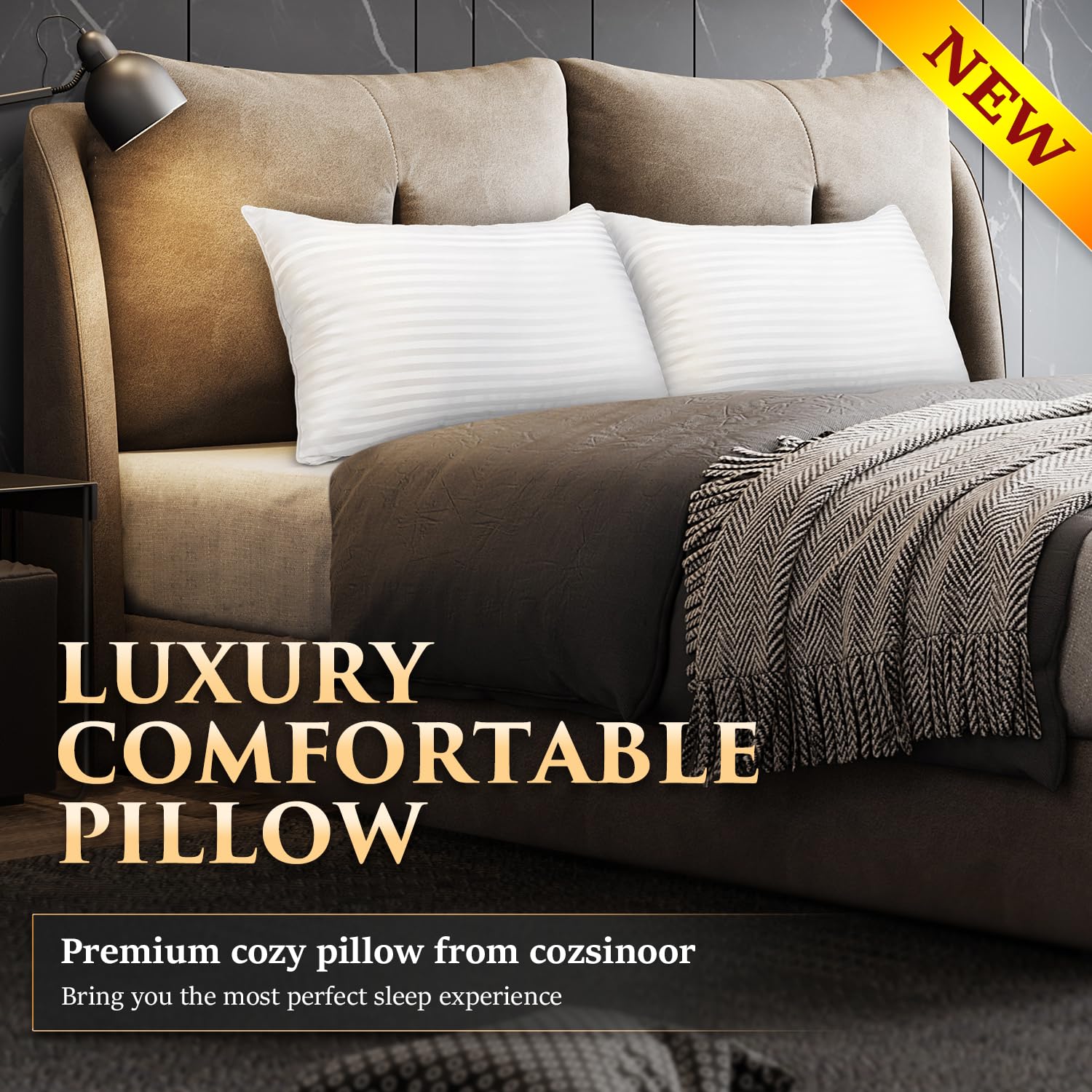 COZSINOOR pillow cover close-up showing breathable sateen polyester fabric