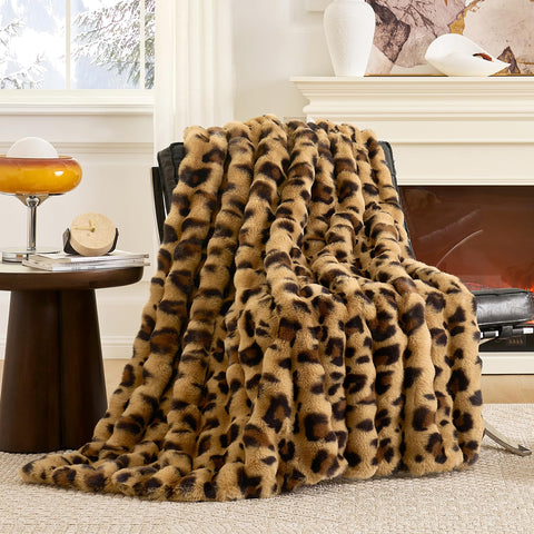 Cozy Bliss Bubble Shape design Faux Fur Throw adds modern texture