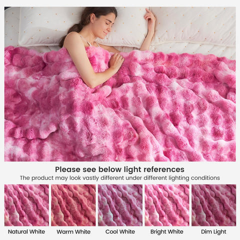 Cozy Bliss Bubble Throw care instructions visual
