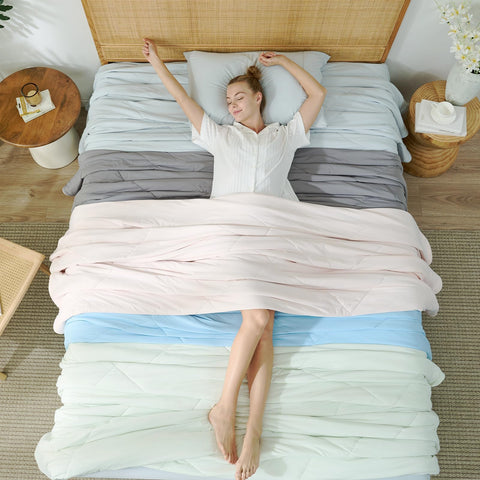 Cozy Bliss queen bed setup in a bright bedroom
