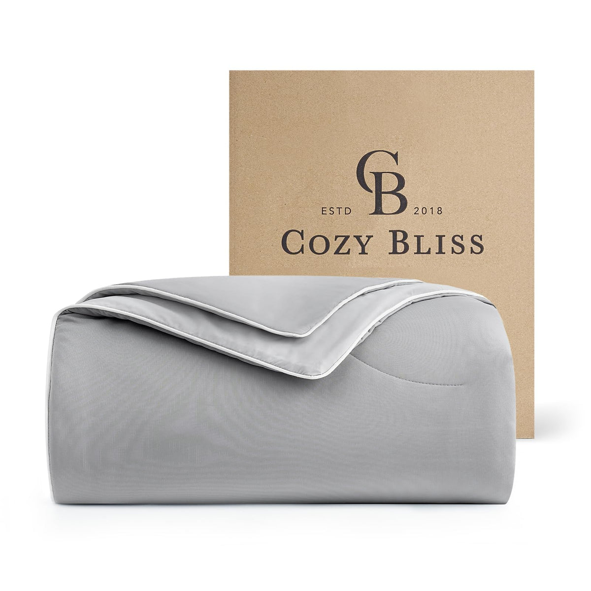 Cozy Bliss cooling comforter queen top view showing 90x90 size for cooling sleep