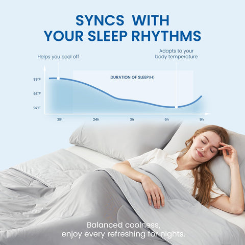 Cozy Bliss cooling comforter reversible side highlighted for all-season breathable comfort