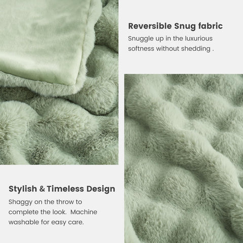Cozy Bliss plush throw on sofa enhances cozy vibe and decor