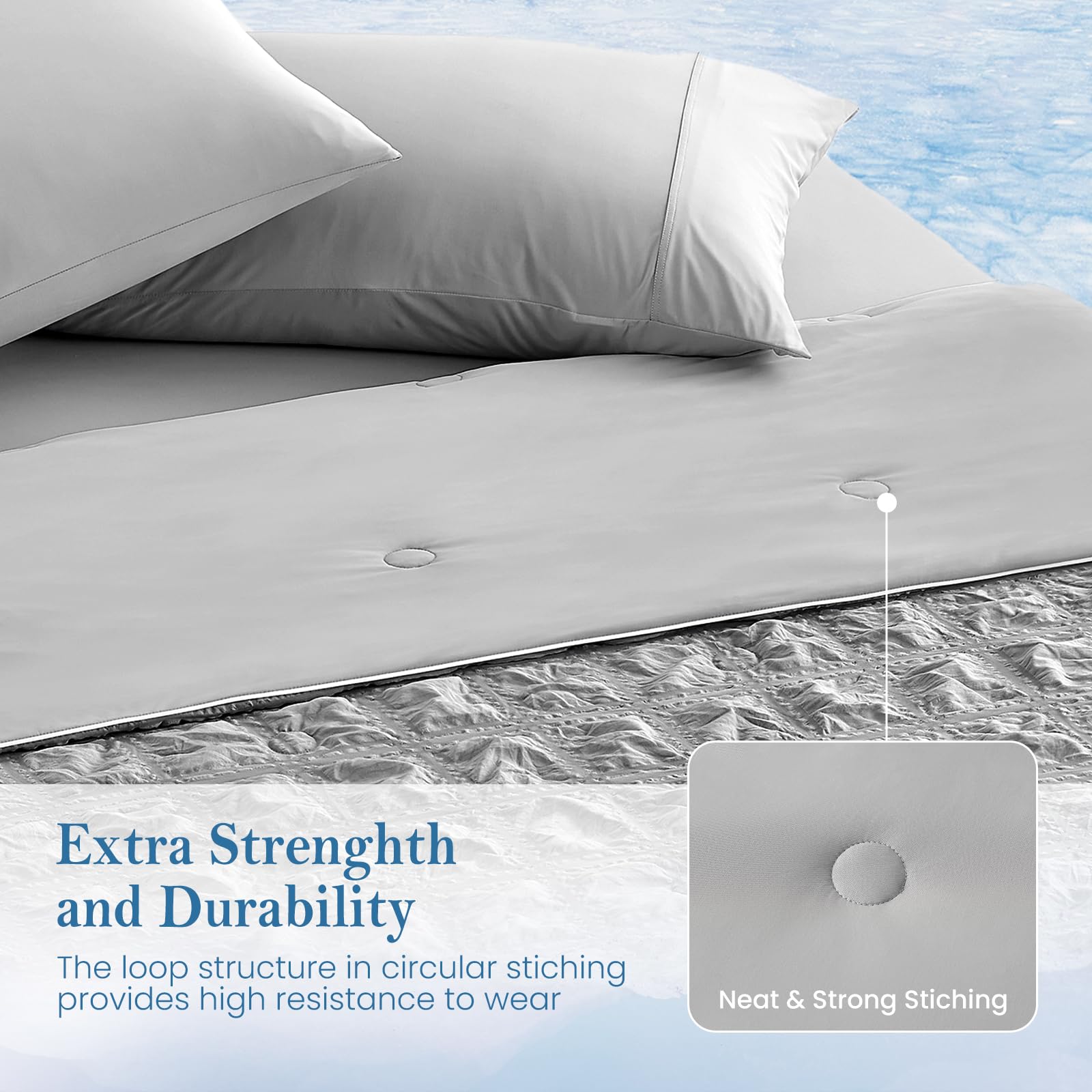 Cozy Bliss durable-easy-care-stitching endures regular washing and resists pilling.