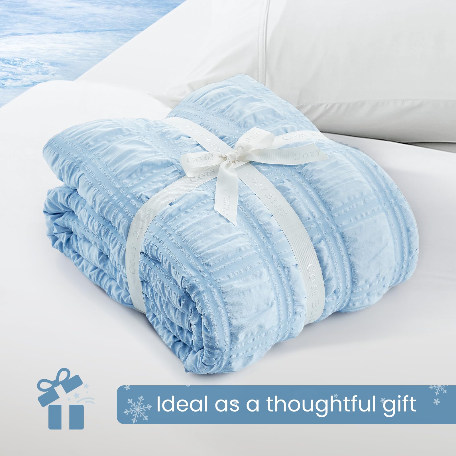 Cozy Bliss reinforced stitching shows durable construction for long use.