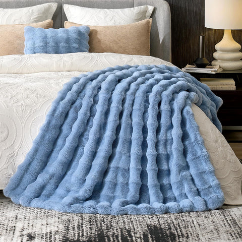 Cozy Bliss faux fur face detail showcases luxurious comfort in living spaces