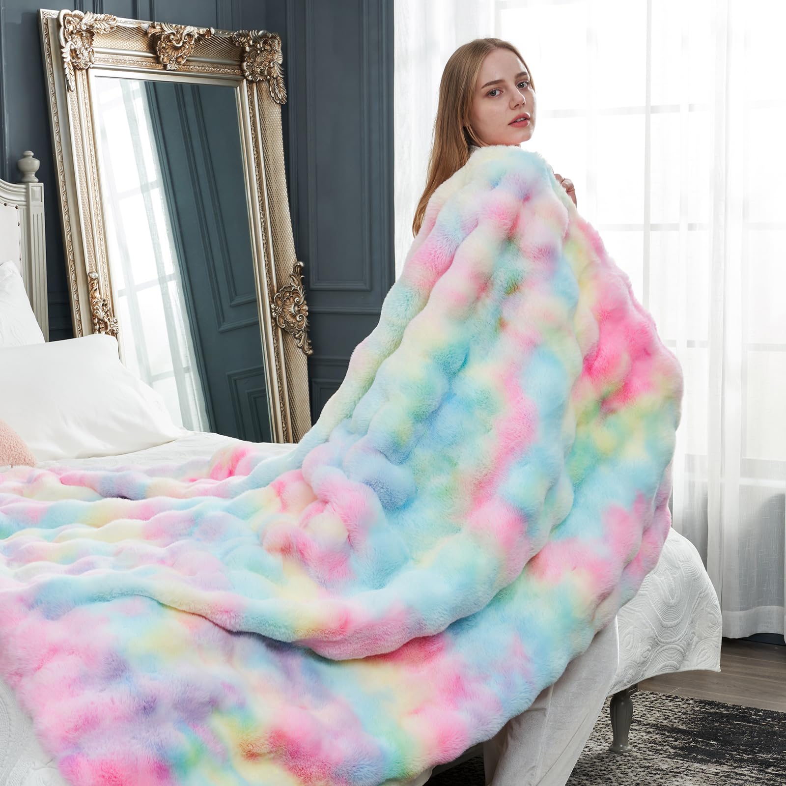 Cozy Bliss anti-fade and anti-shed finish keeps colors vibrant