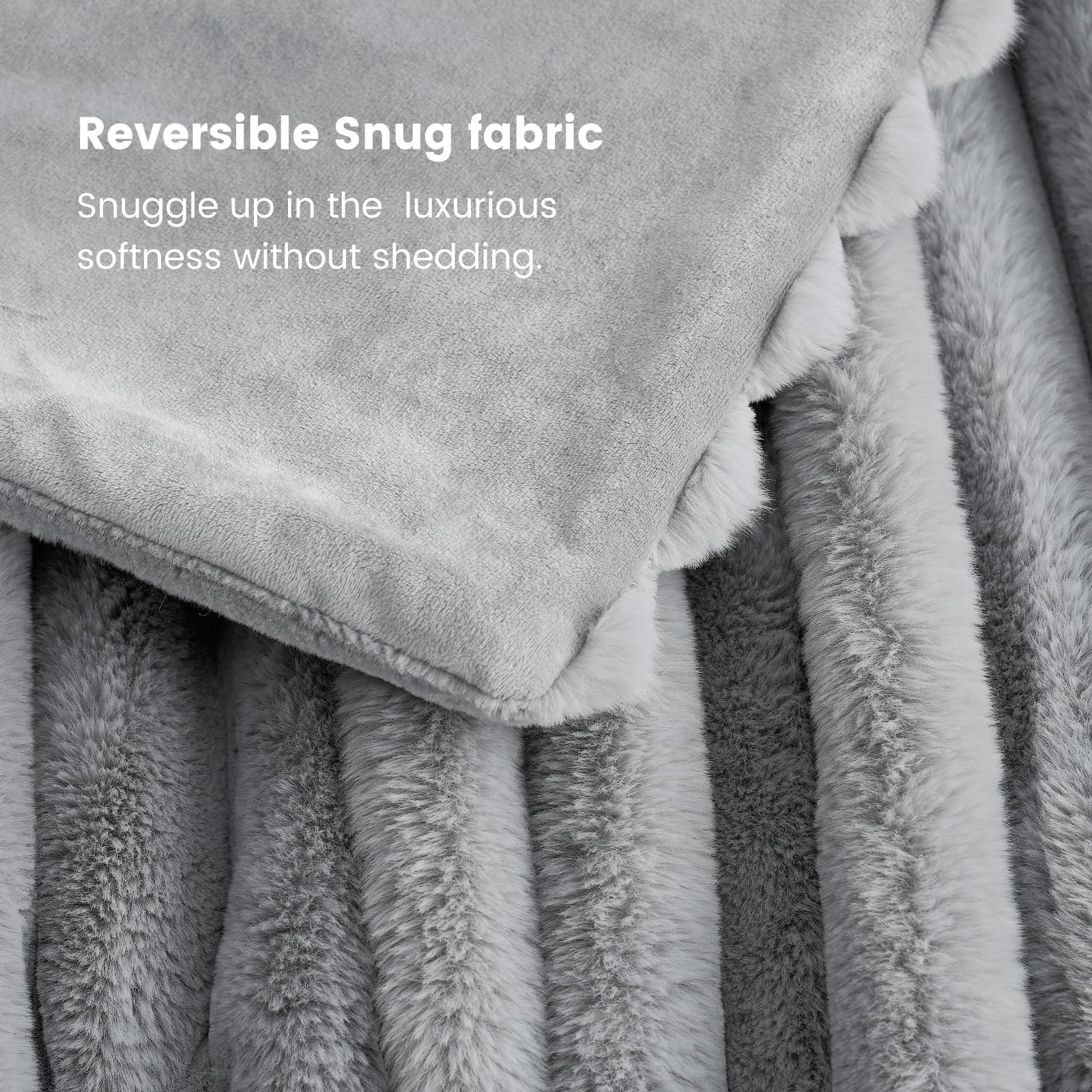 Dense fur detail shows premium quality of the Cozy Bliss throw