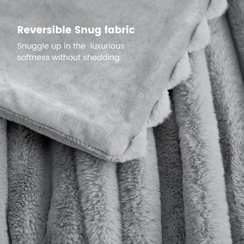 Dense fur detail shows premium quality of the Cozy Bliss throw