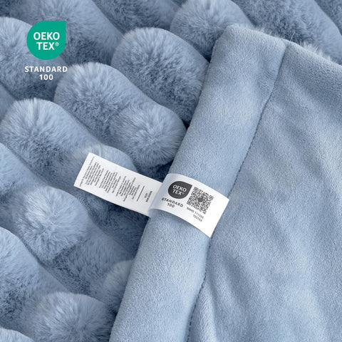 Cozy Bliss faux fur throw dense fur detail highlights premium warmth