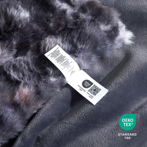 Cozy Bliss faux fur throw sized 50x60 inches fits couches and beds.