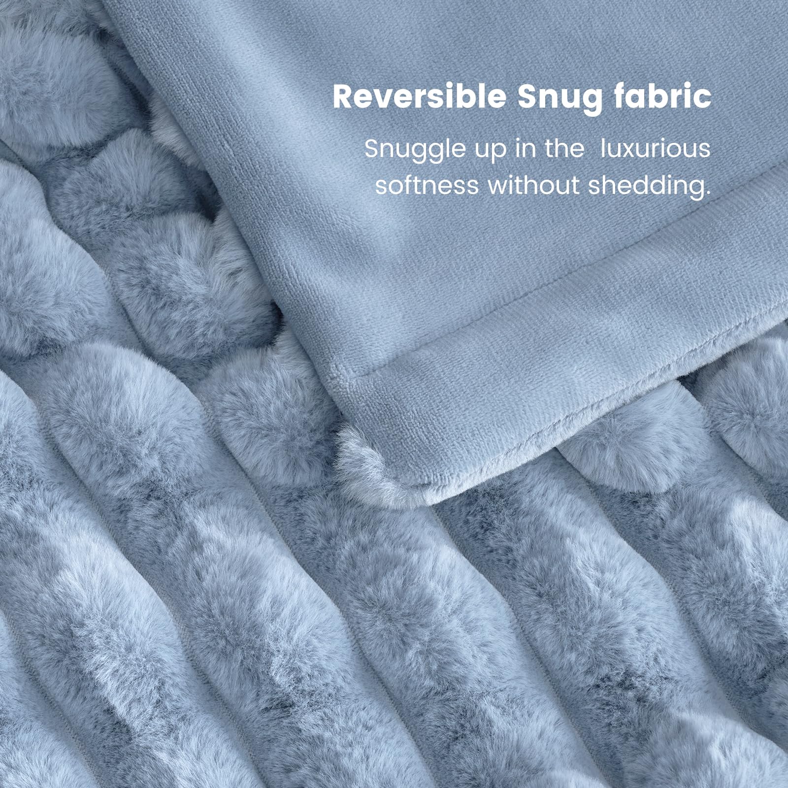Cozy Bliss faux fur throw soft texture invites snuggling and relaxation