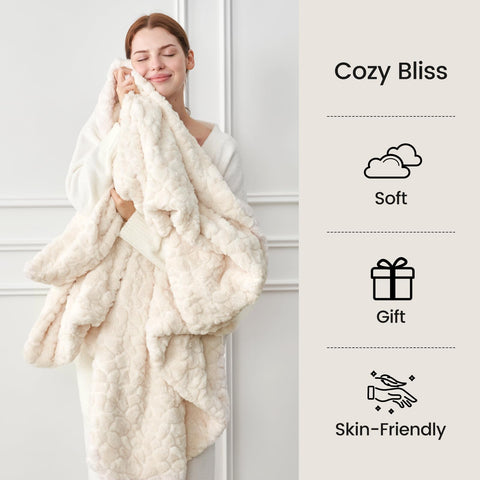 Cozy Bliss machine-washable throw, easy cold-cycle care