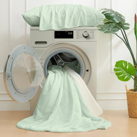 Cozy Bliss machine-washable comforter with durable stitching and no color loss