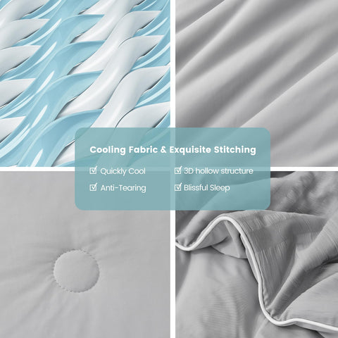 Cozy Bliss Seersucker Comforter machine-wash care label and gentle washing action.