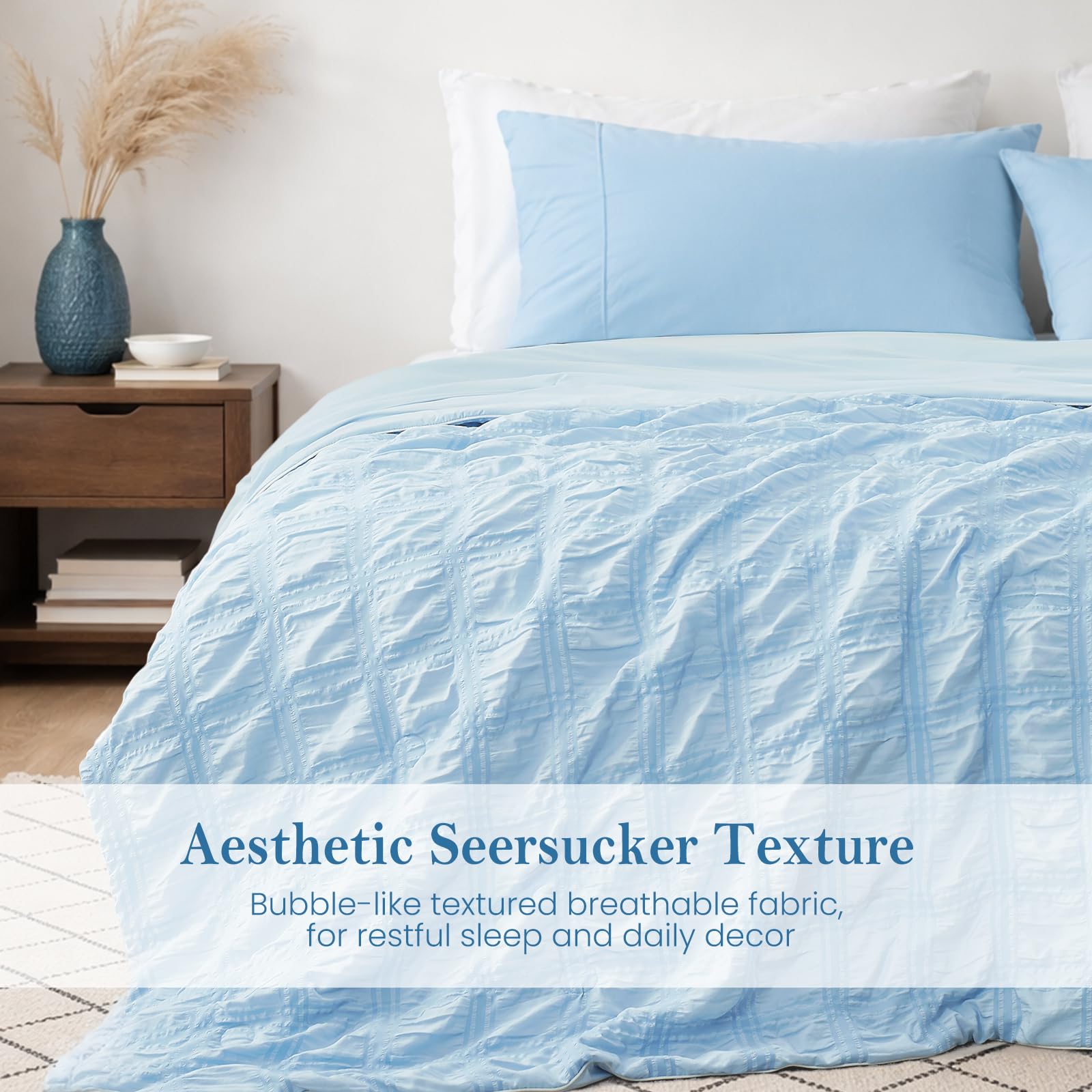Cozy Bliss silk-smooth summer bedding feels breathable and soft.