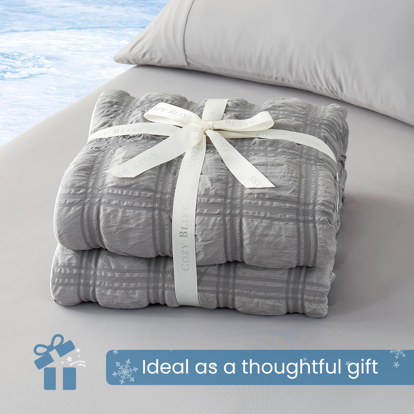 Cozy Bliss size-king-104x90 fits grand beds with sleek dark-grey aesthetics.