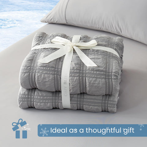 Cozy Bliss size-king-104x90 fits grand beds with sleek dark-grey aesthetics.