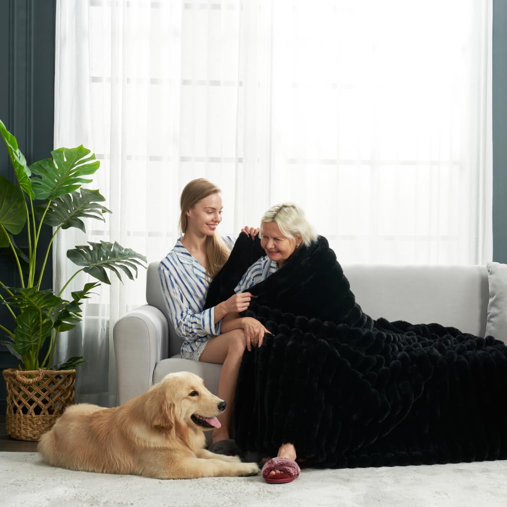 Cozy Bliss lightweight blanket hangs for easy decor and portability