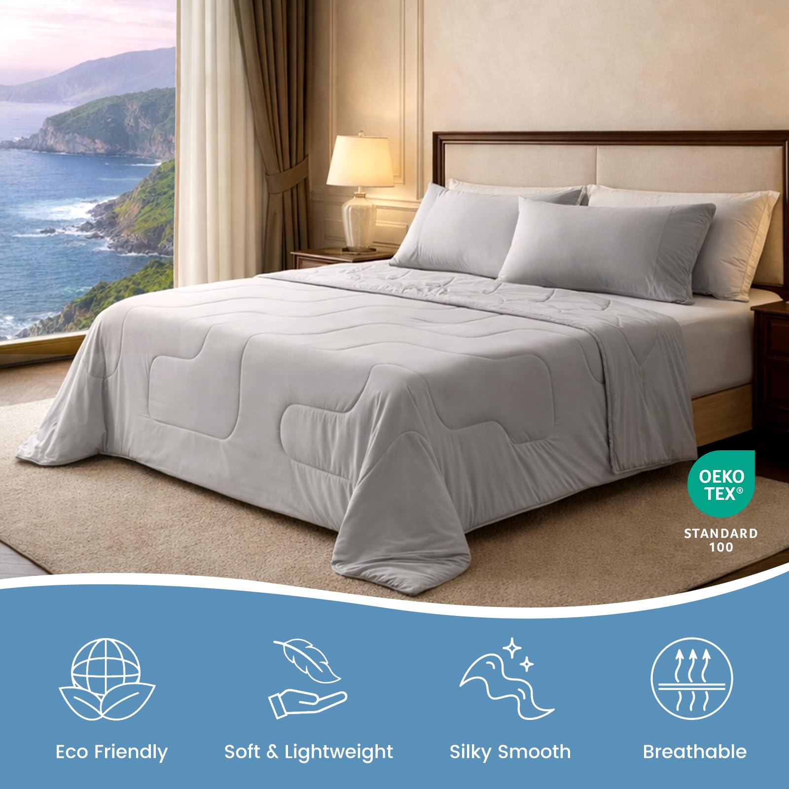 Queen size 90x90 inches fits standard beds.