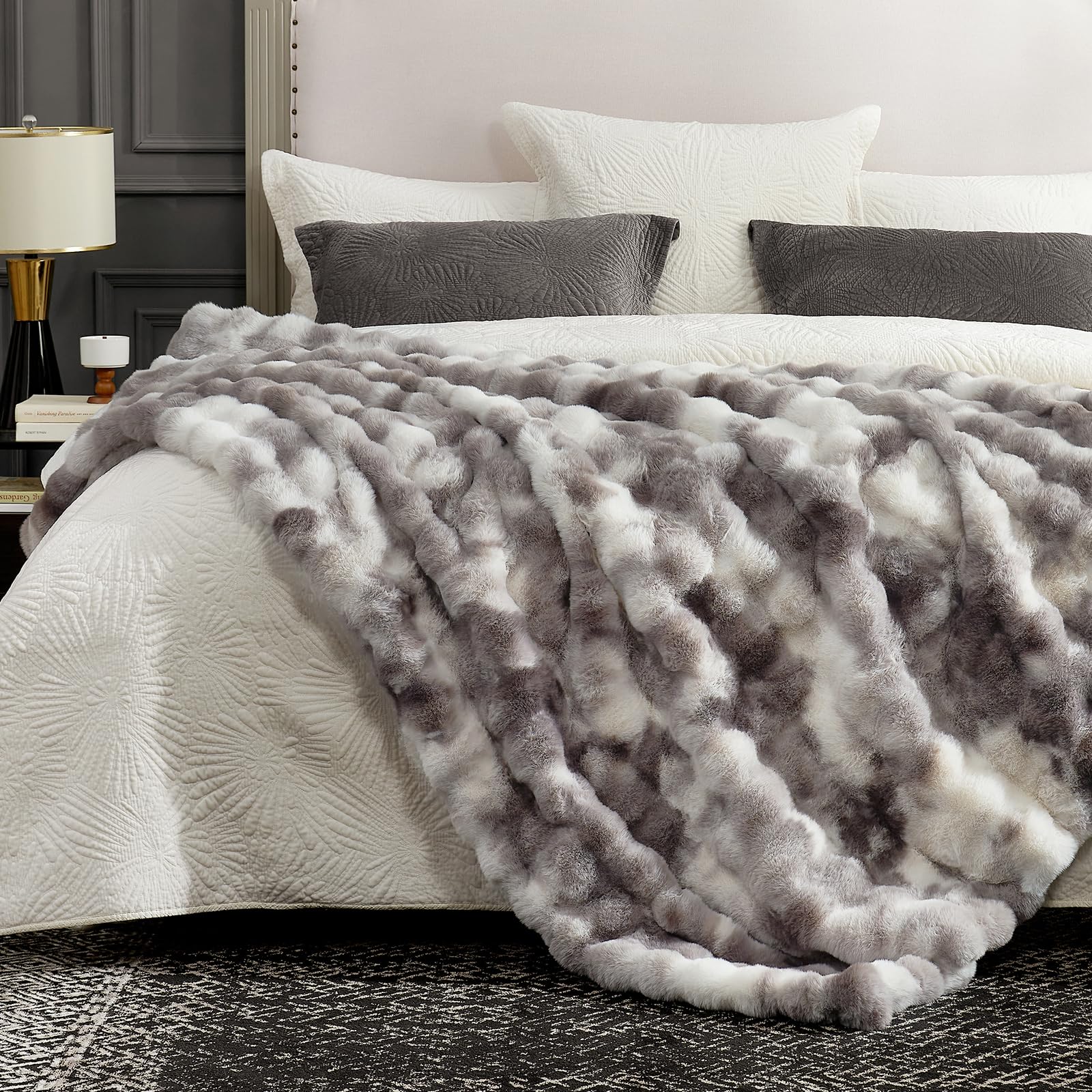 Cozy Bliss Tie-dye taupe color complements modern room aesthetics.