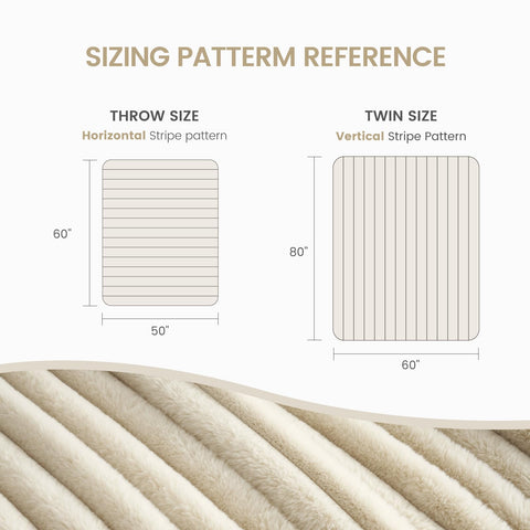 Cozy Bliss striped fur blanket suits year-round use