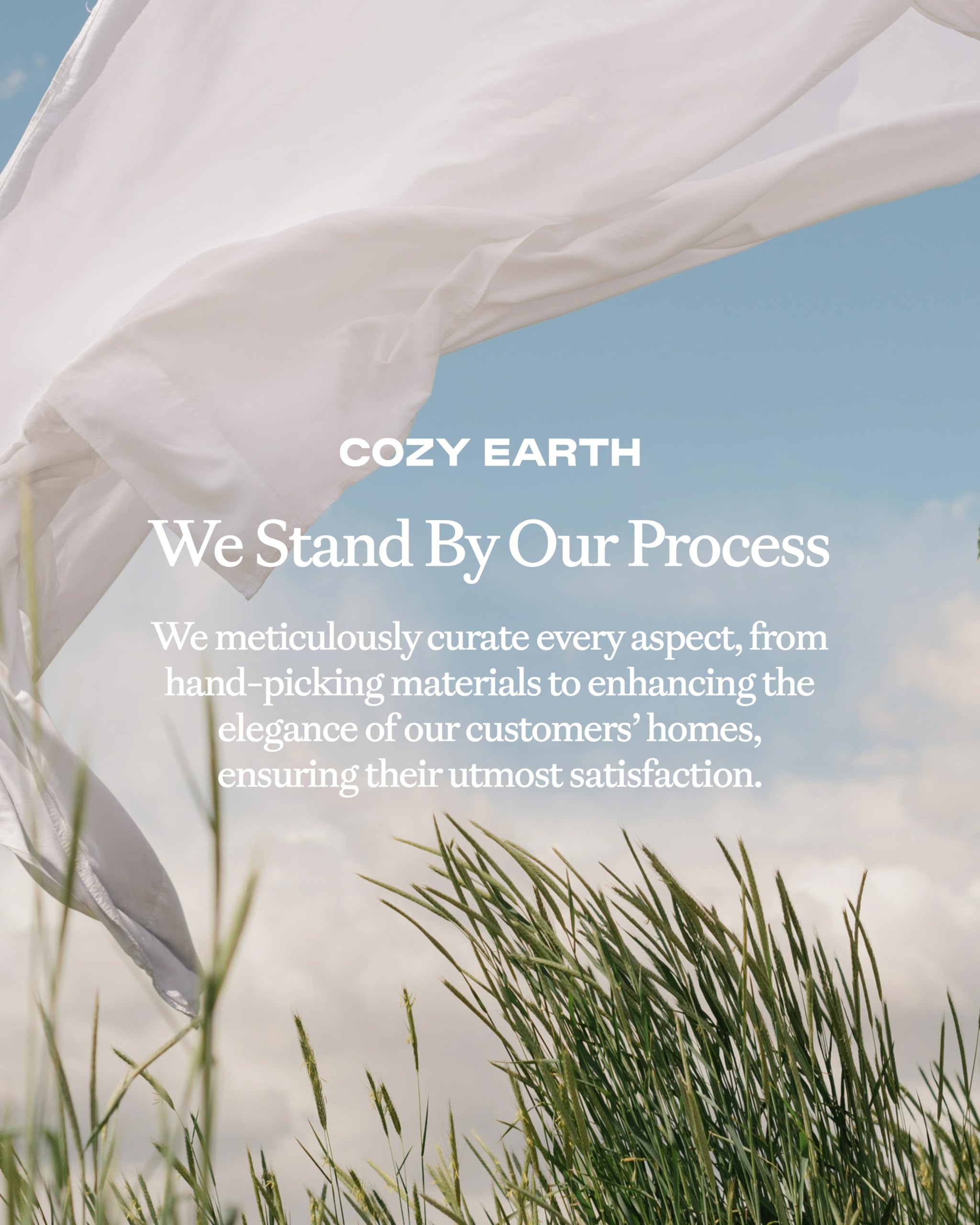 Cozy Earth care label with machine-wash cold guidance for easy care.