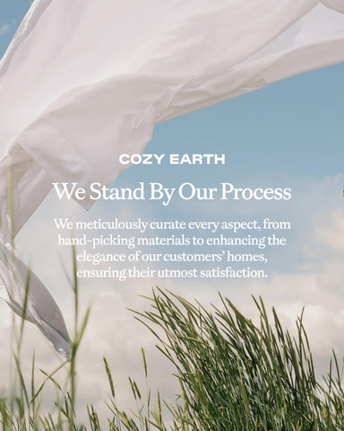 Cozy Earth care label with machine-wash cold guidance for easy care.