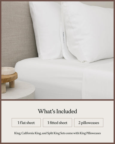 Cozy Earth king flat sheet drape on bed for smooth styling and coverage.