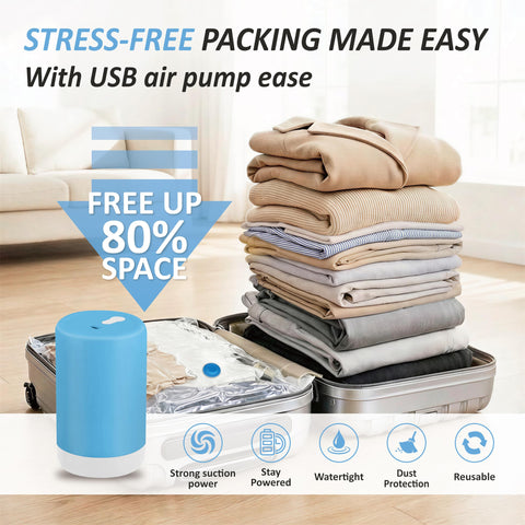 Cozy Essential 12-piece vacuum bag set organized for different luggage sizes.