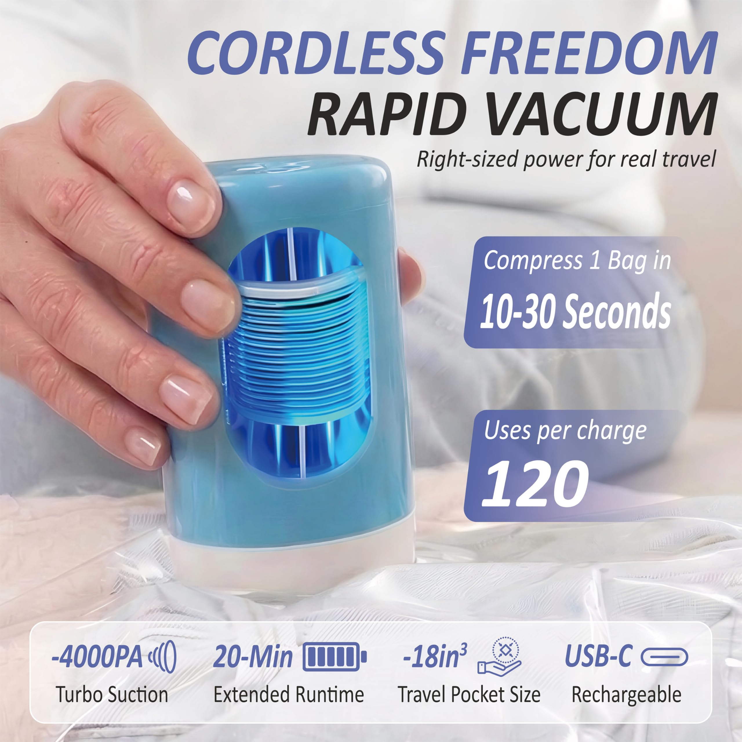 Cozy Essential bags reduce bulk by up to 80 percent for extra luggage space