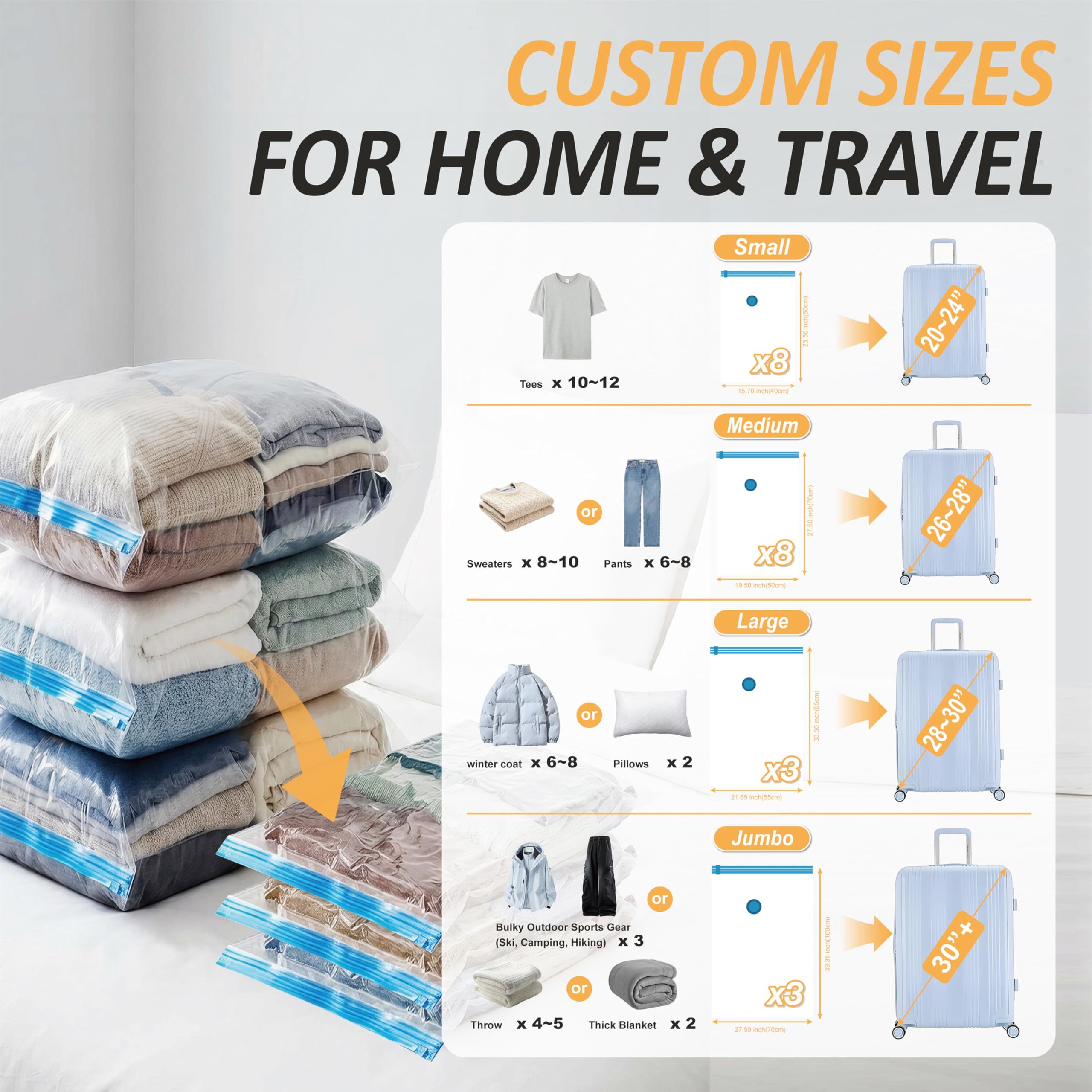 Cozy Essential medium bags for 26 inch luggage and organized packing